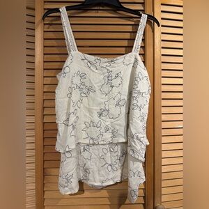 Bobeau White Floral Top